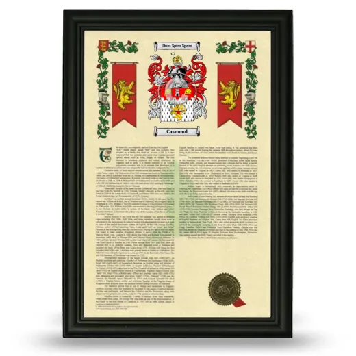 Casmend Armorial History Framed - Black