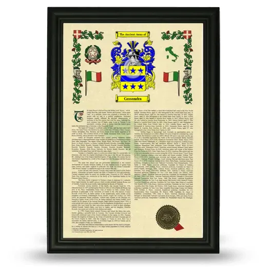 Cassandra Armorial History Framed - Black