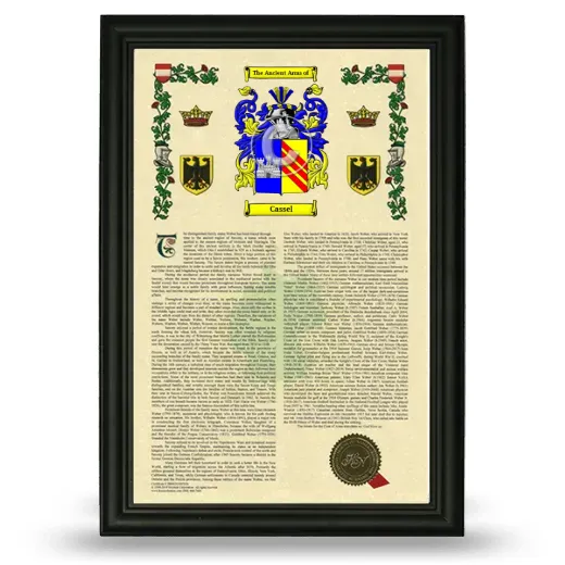 Cassel Armorial History Framed - Black