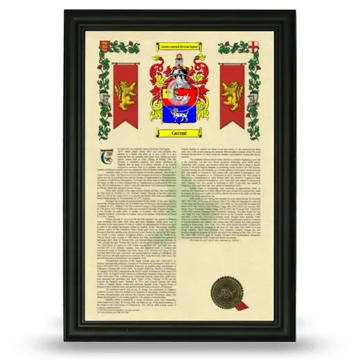 Catent Armorial History Framed - Black