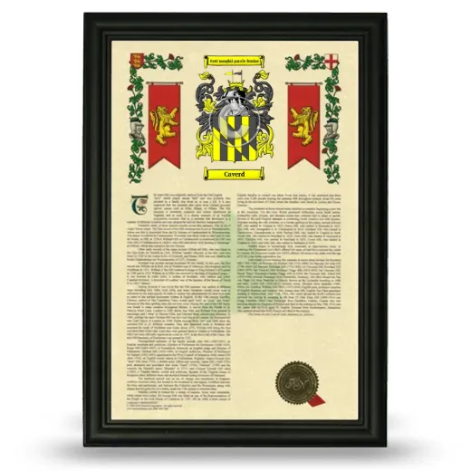 Caverd Armorial History Framed - Black