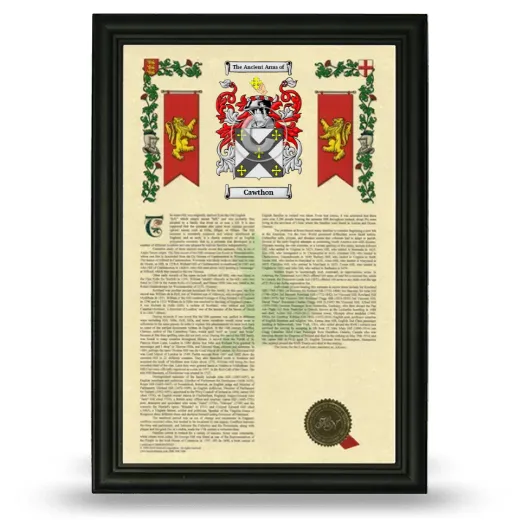 Cawthon Armorial History Framed - Black