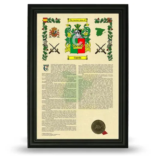 Cepeda Armorial History Framed - Black