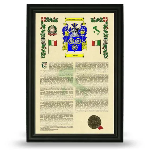 Cerati Armorial History Framed - Black