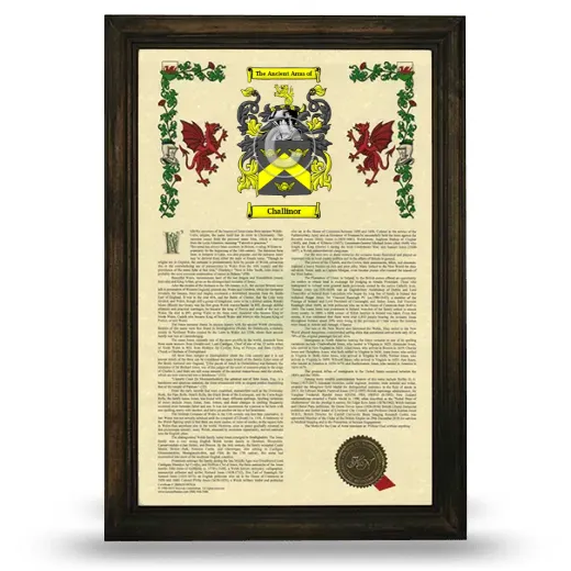 Challinor Armorial History Framed - Brown