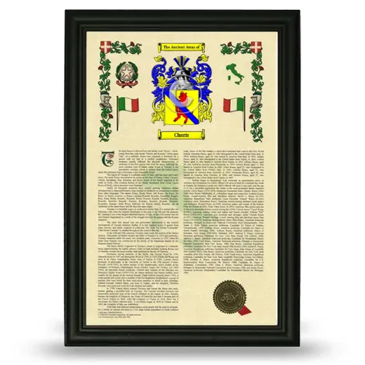 Charis Armorial History Framed - Black
