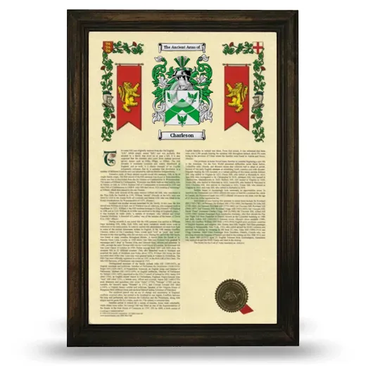 Charleson Armorial History Framed - Brown