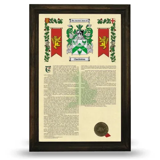 Charleston Armorial History Framed - Brown