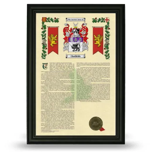 Chatfields Armorial History Framed - Black
