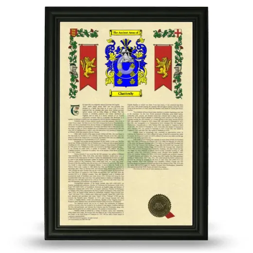 Chatterly Armorial History Framed - Black