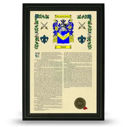 Chenel Armorial History Framed - Black