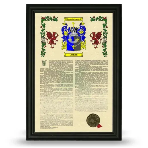 Chenkin Armorial History Framed - Black