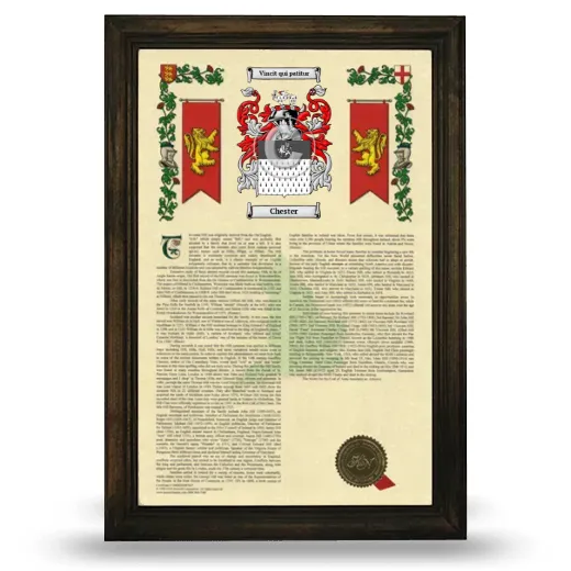 Chester Armorial History Framed - Brown