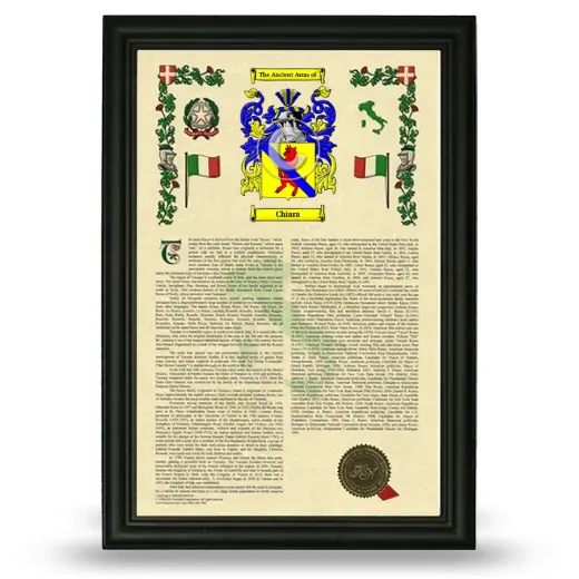 Chiara Armorial History Framed - Black