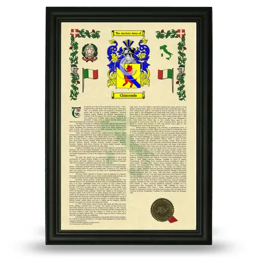 Chiaranda Armorial History Framed - Black