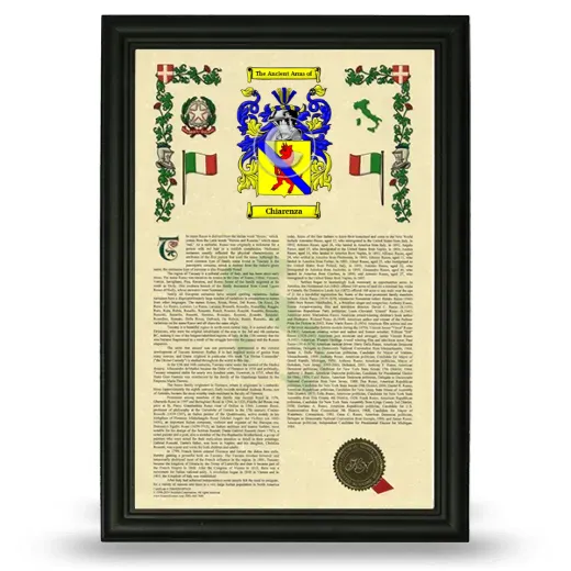 Chiarenza Armorial History Framed - Black