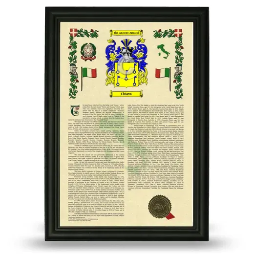 Chiava Armorial History Framed - Black
