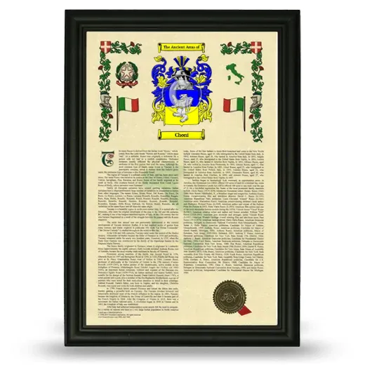 Choni Armorial History Framed - Black