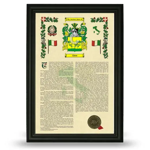 Cicco Armorial History Framed - Black
