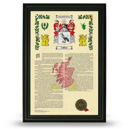 Cobbert Armorial History Framed - Black