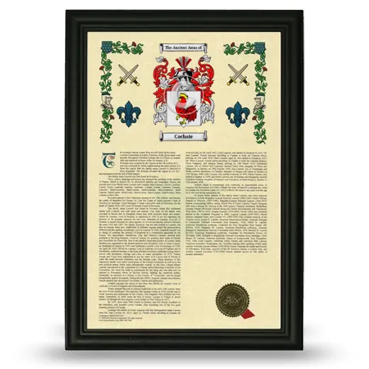 Cochaie Armorial History Framed - Black
