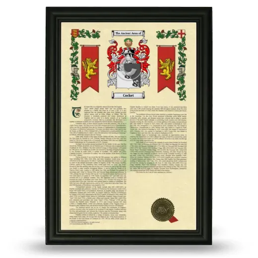 Cocket Armorial History Framed - Black