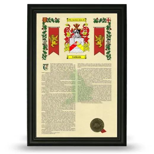 Cockosin Armorial History Framed - Black