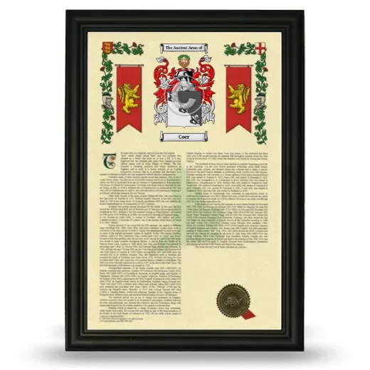 Coer Armorial History Framed - Black