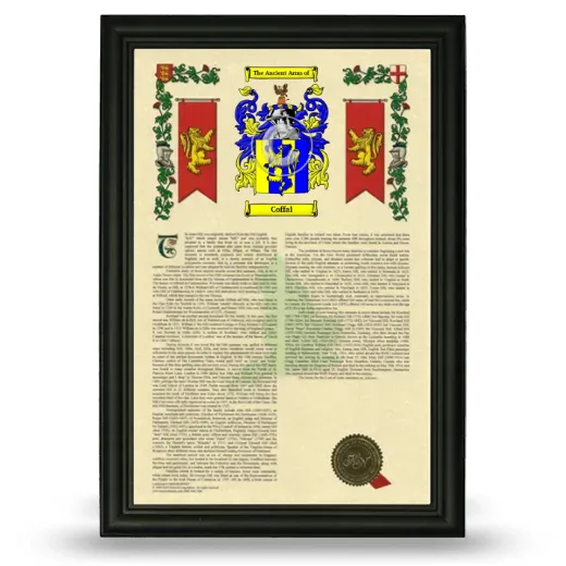 Coffal Armorial History Framed - Black