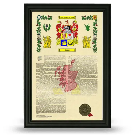 Come Armorial History Framed - Black
