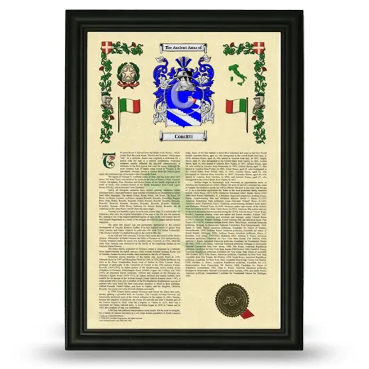 Comitti Armorial History Framed - Black