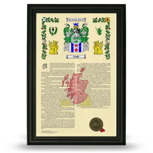 Condy Armorial History Framed - Black