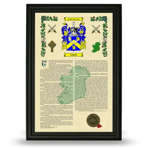 Conran Armorial History Framed - Black