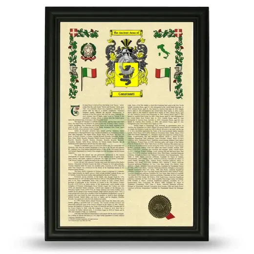 Constanti Armorial History Framed - Black