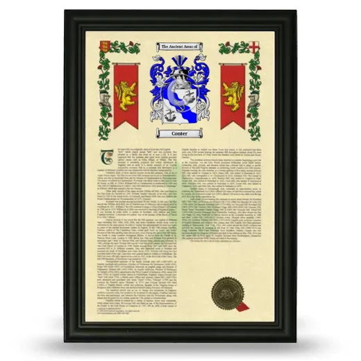 Conter Armorial History Framed - Black