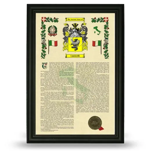 Conticelli Armorial History Framed - Black