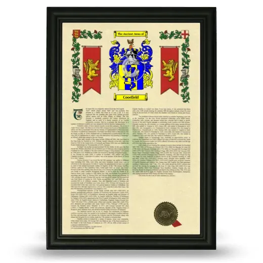 Cooefield Armorial History Framed - Black