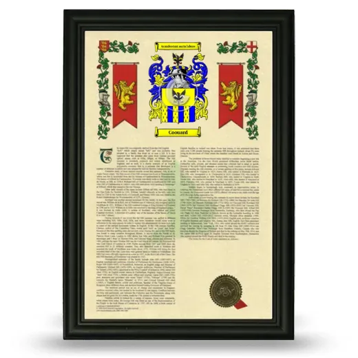 Coouard Armorial History Framed - Black
