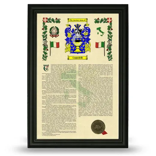 Coppolelli Armorial History Framed - Black