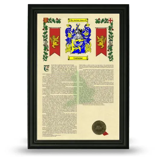 Cortayne Armorial History Framed - Black