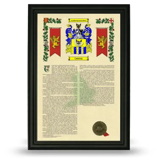 Courtey Armorial History Framed - Black