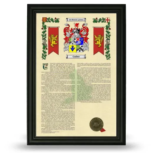 Cozbey Armorial History Framed - Black
