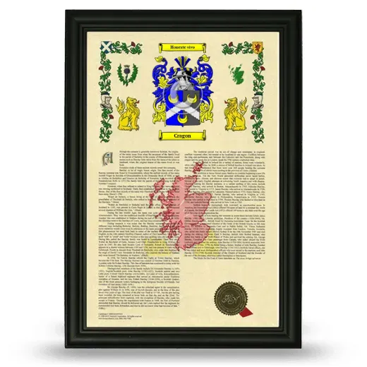 Cragon Armorial History Framed - Black