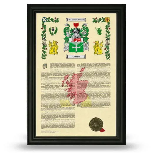 Cramm Armorial History Framed - Black