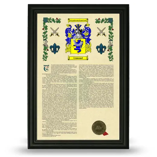 Cramond Armorial History Framed - Black