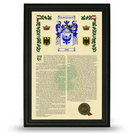 Craz Armorial History Framed - Black