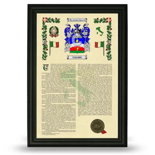 Cristofoli Armorial History Framed - Black