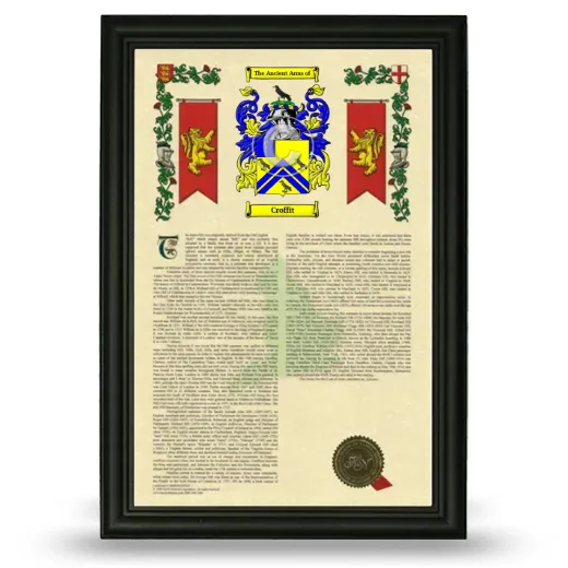 Croffit Armorial History Framed - Black