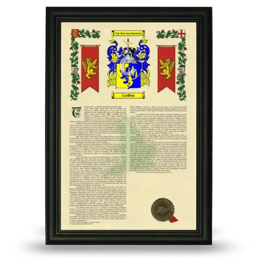 Croften Armorial History Framed - Black