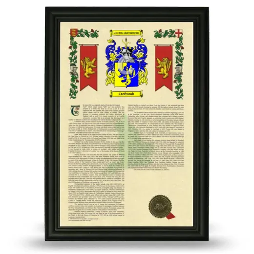 Croftomb Armorial History Framed - Black